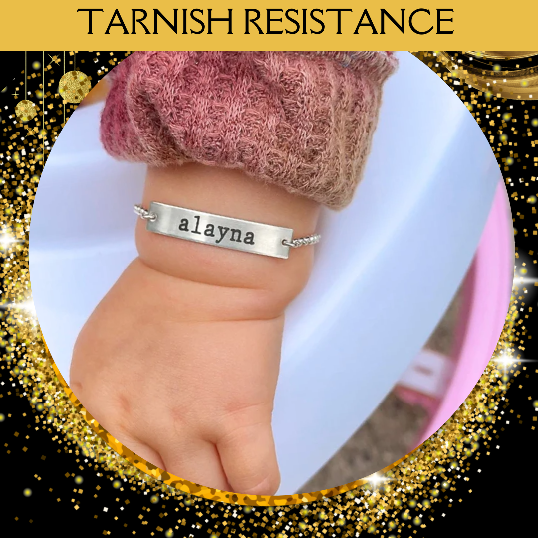 Custom baby bracelet with 2025 name