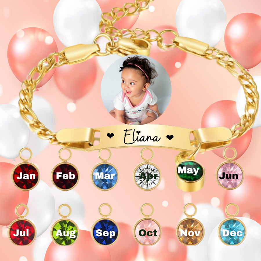 Personalized Birthstone Baby Bracelet