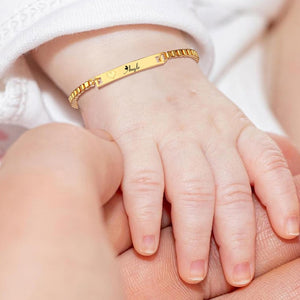 custom name baby bracelet gold