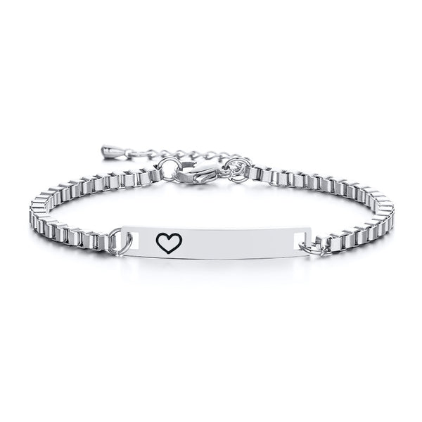 custom name baby bracelet silver