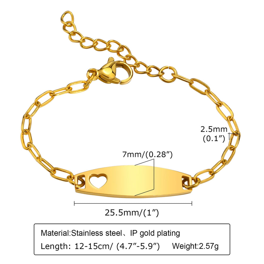 Hollow Heart Personalized Baby Bracelet