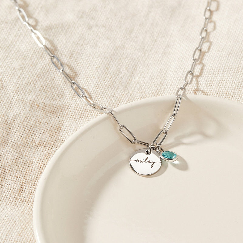 Personalized Birthstone Baby Necklace