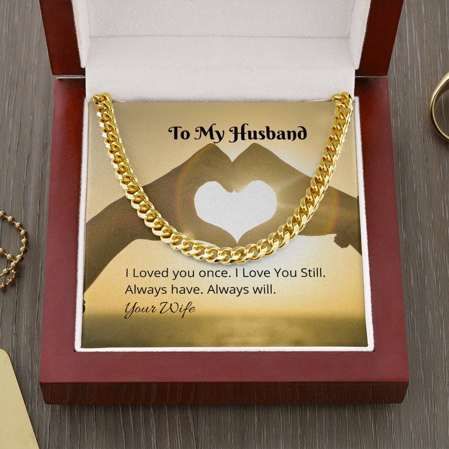 Personalized Message Card Cuban Link Chain Necklace