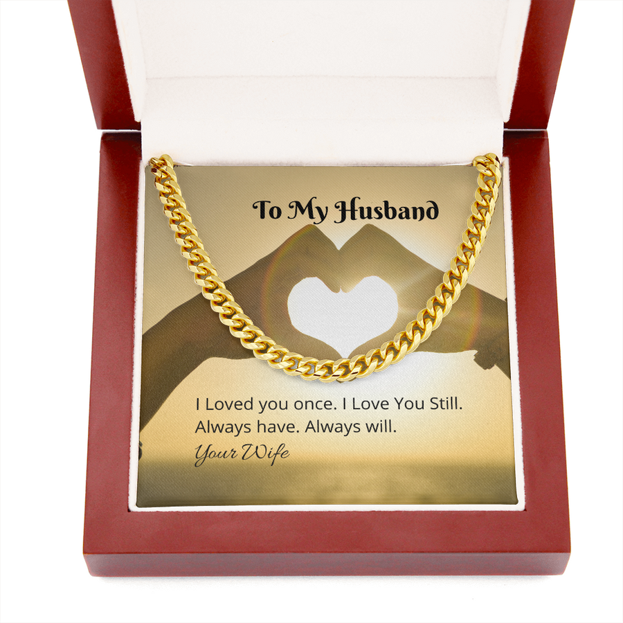 Personalized Message Card Cuban Link Chain Necklace