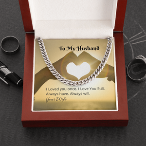 Personalized Message Card Cuban Link Chain Necklace