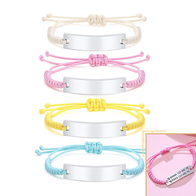 Personalized Braided Rope Baby ID Bracelet