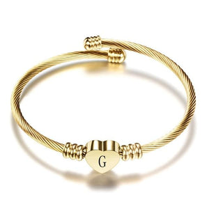 Heart Initial Women's Bracelet