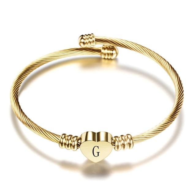 Heart Initial Women's Bracelet