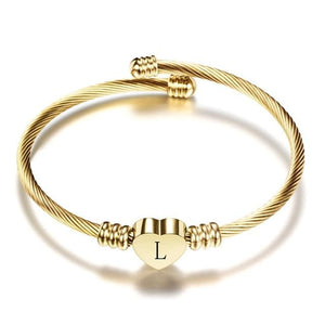 Heart Initial Women's Bracelet