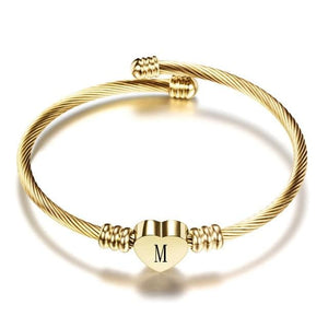 Heart Initial Women's Bracelet