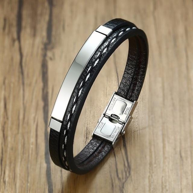 Personalized Men's Leather Bracelet