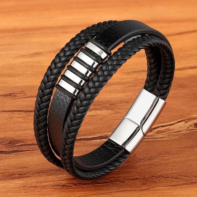3 Layers Genuine Leather Men's Bracelet