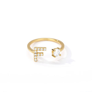 Initial Letter Adjustable Ring