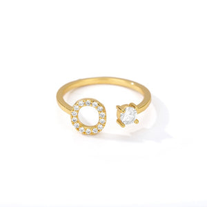 Initial Letter Adjustable Ring