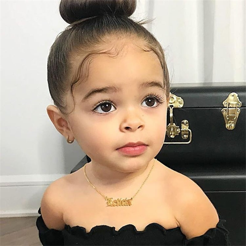 Baby Name Childrens Name Necklace Gold For Mother Axis Jewels