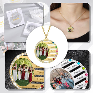 Family Photo Birthstone Necklace