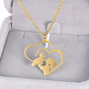 Mother Baby Heart Necklace