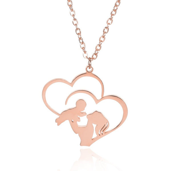 Mother Baby Heart Necklace