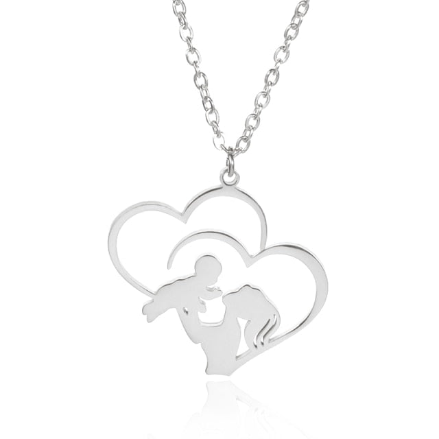 Mother Baby Heart Necklace