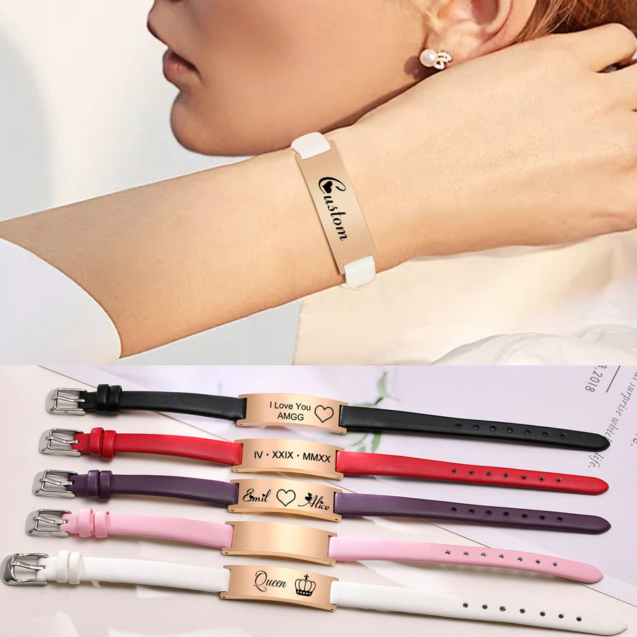 Personalized Leather Bracelet