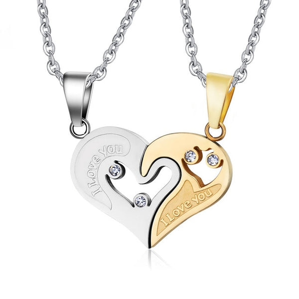 Love Heart Couples Necklace